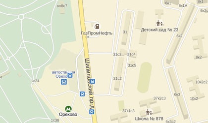 Карта автостанции Орехово в Москве