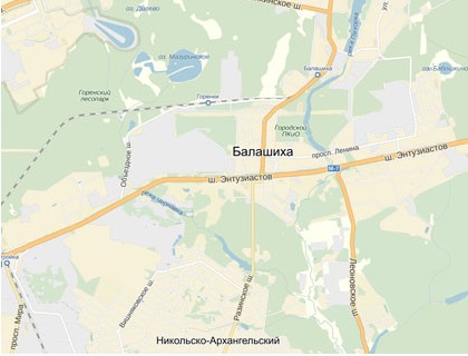 Карта месторасположения города Балашиха