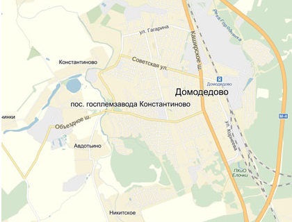 Карта месторасположения города Домодедово