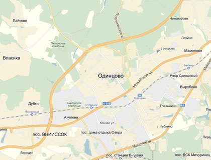 Карта месторасположения города Одинцово