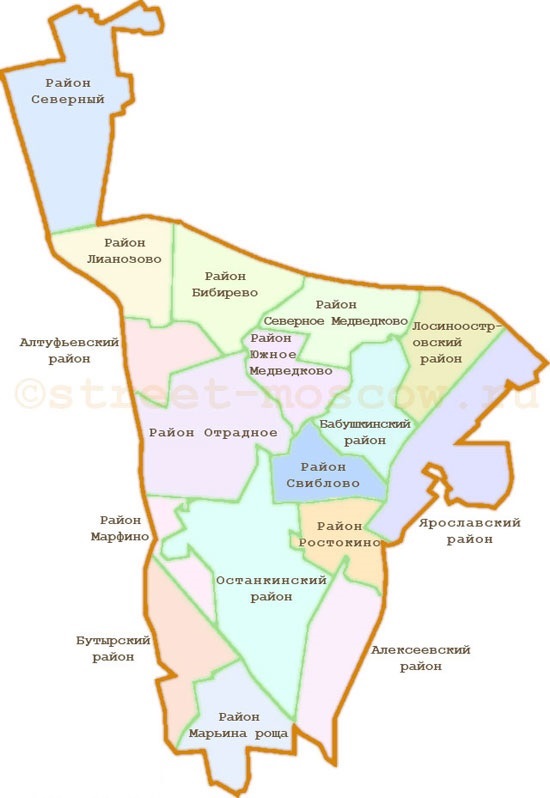 Схема Северо - Восточного административного округа