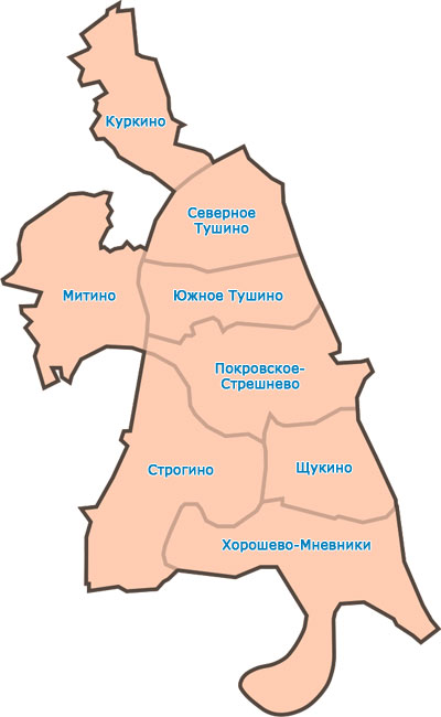 Схема Северо - Западного административного округа